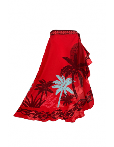 FALDA BOLEROS - MAXI PALMS ROJO