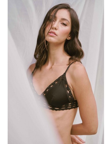 BRALETTE TEJIDO A MANO - NEGRO