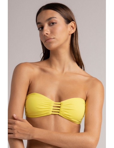 TOP BIKINI STRAPLESS AMARILLO