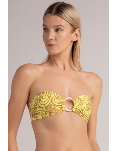 TOP STRAPLESS - ESTAMPADO DE PIÑAS...